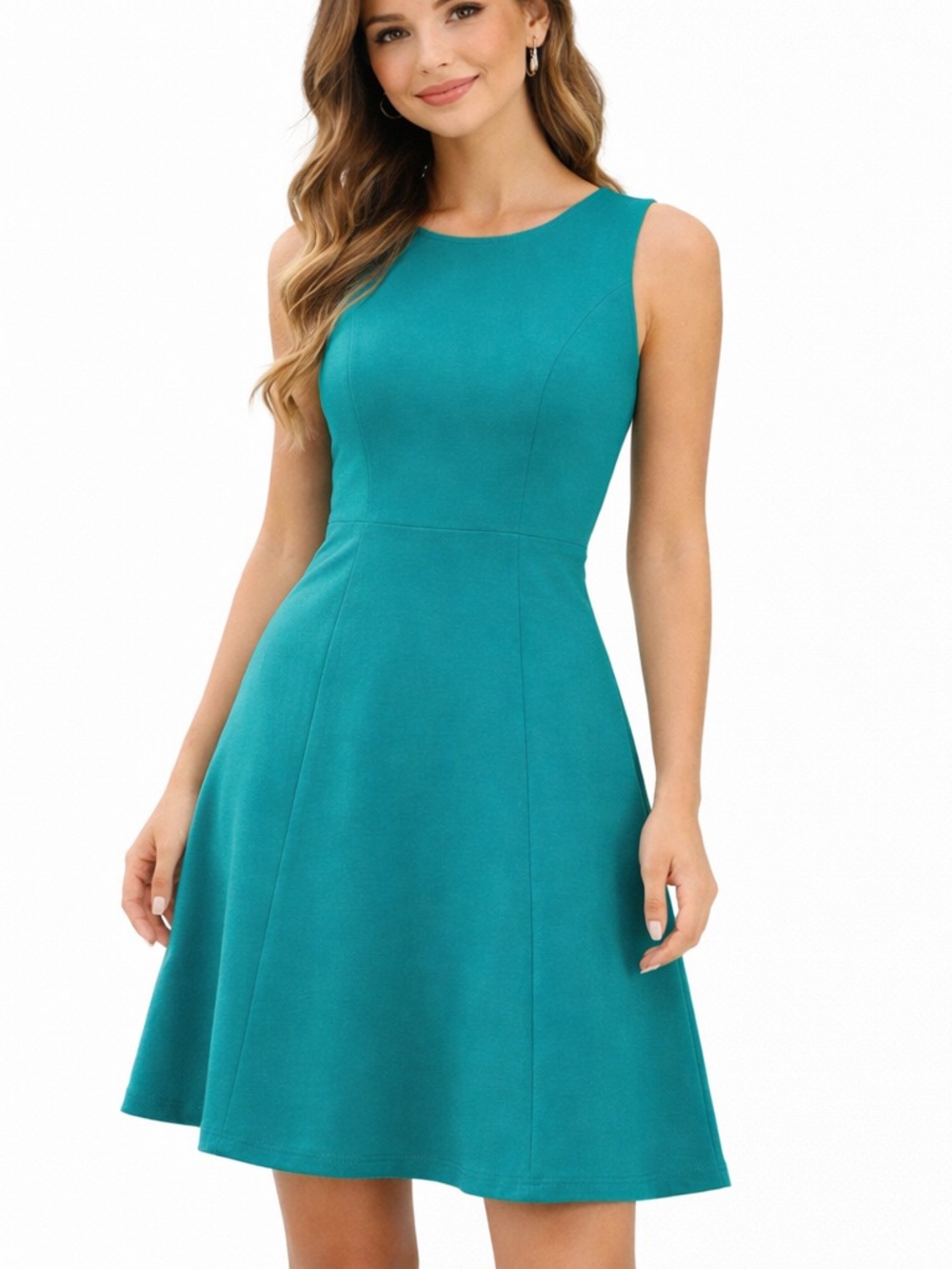Antonio Melani Turquoise Teal Quilted Sleeveless Sheath‎ Dress Size 8 Workwear